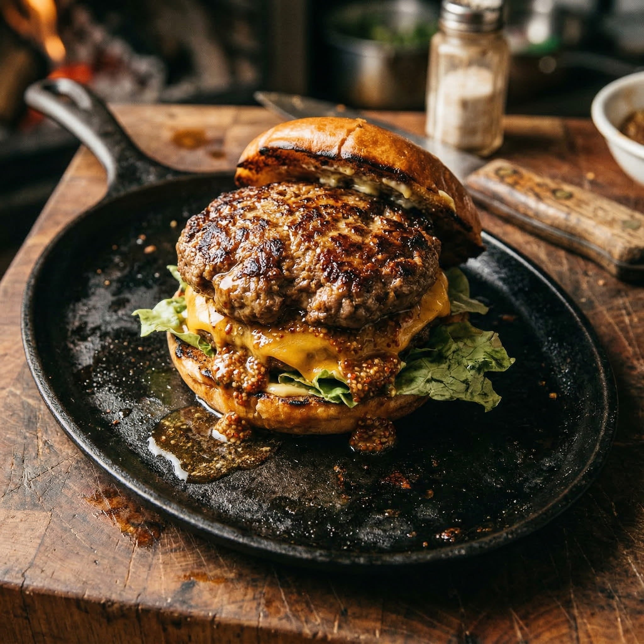 Klassische Rindfleisch-Burger