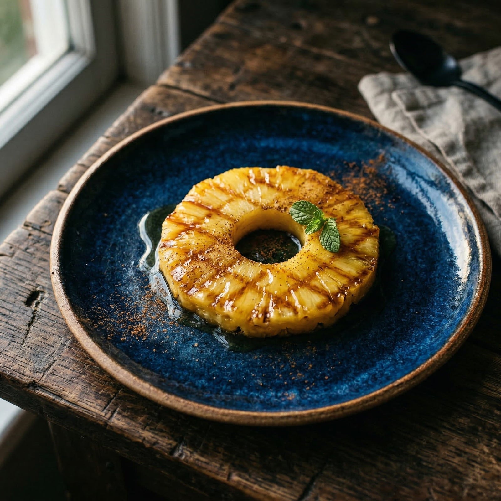 Gegrillte Ananas mit Zimt und Honig