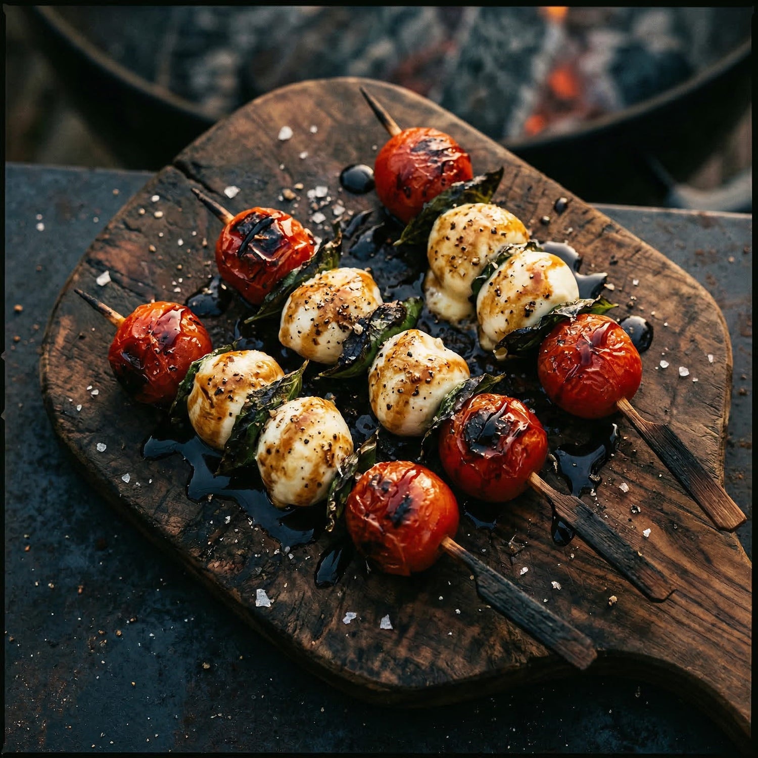 Gegrillte Caprese-Spieße