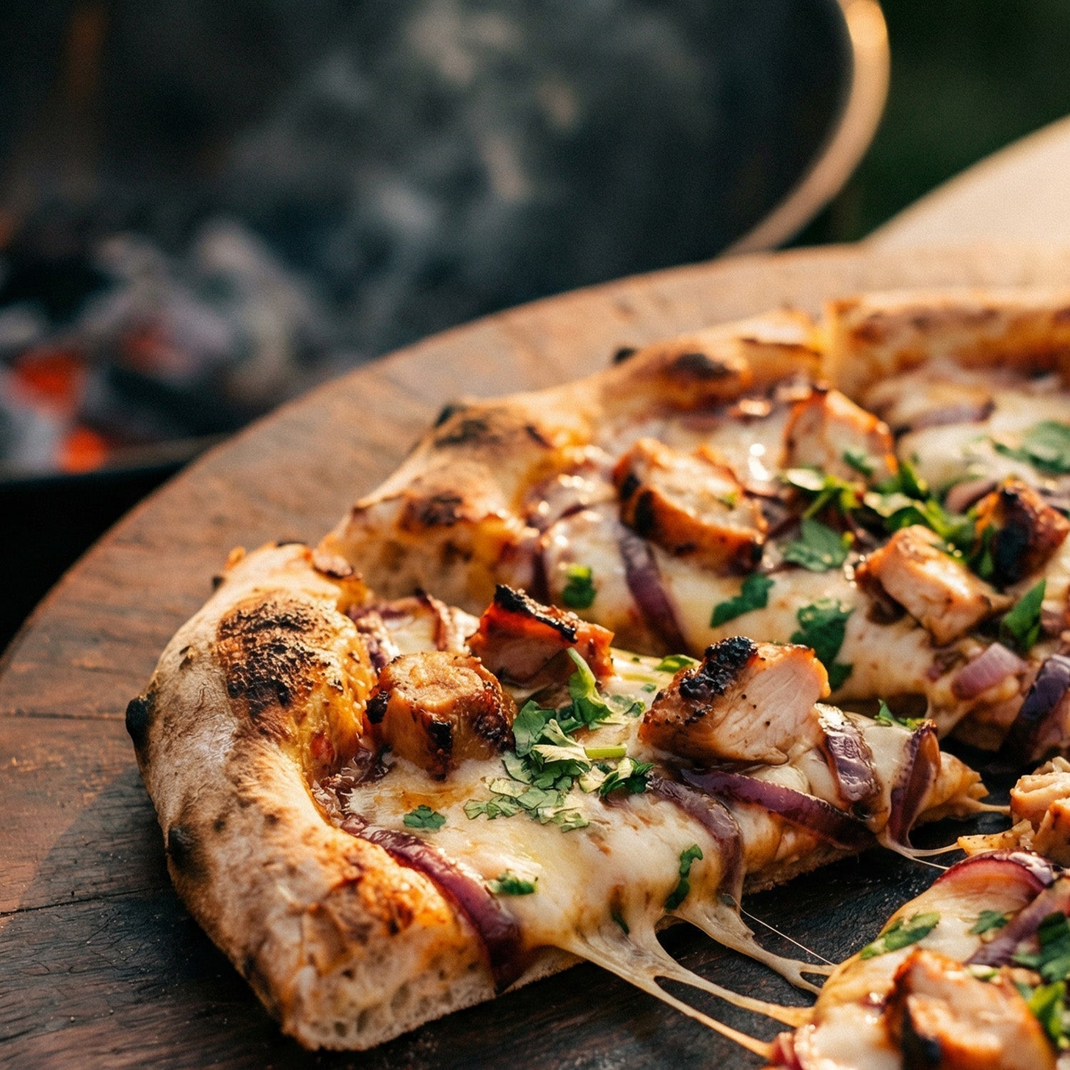 BBQ-Hähnchen Pizza
