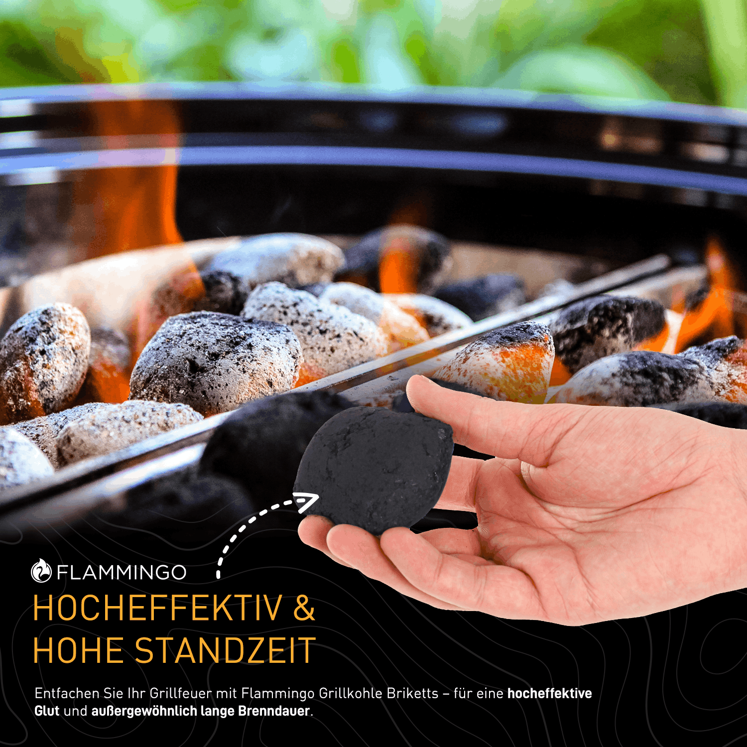 Flammingo® Grillholzkohle Briketts 3-27 kg in Papiersack
