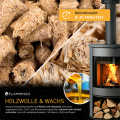 Flammingo® Anzünder Duo Set 12kg | 8kg Holzwolleanzünder + 4kg Anzündsticks