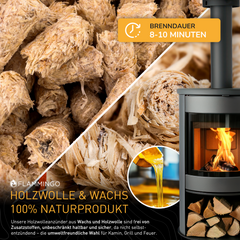Flammingo® Anzünder Duo Set 12kg | 8kg Holzwolleanzünder + 4kg Anzündsticks
