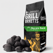 Flammingo® Grillholzkohle Briketts 3-27 kg in Papiersack