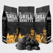 Flammingo® Grillholzkohle Briketts 3-27 kg in Papiersack