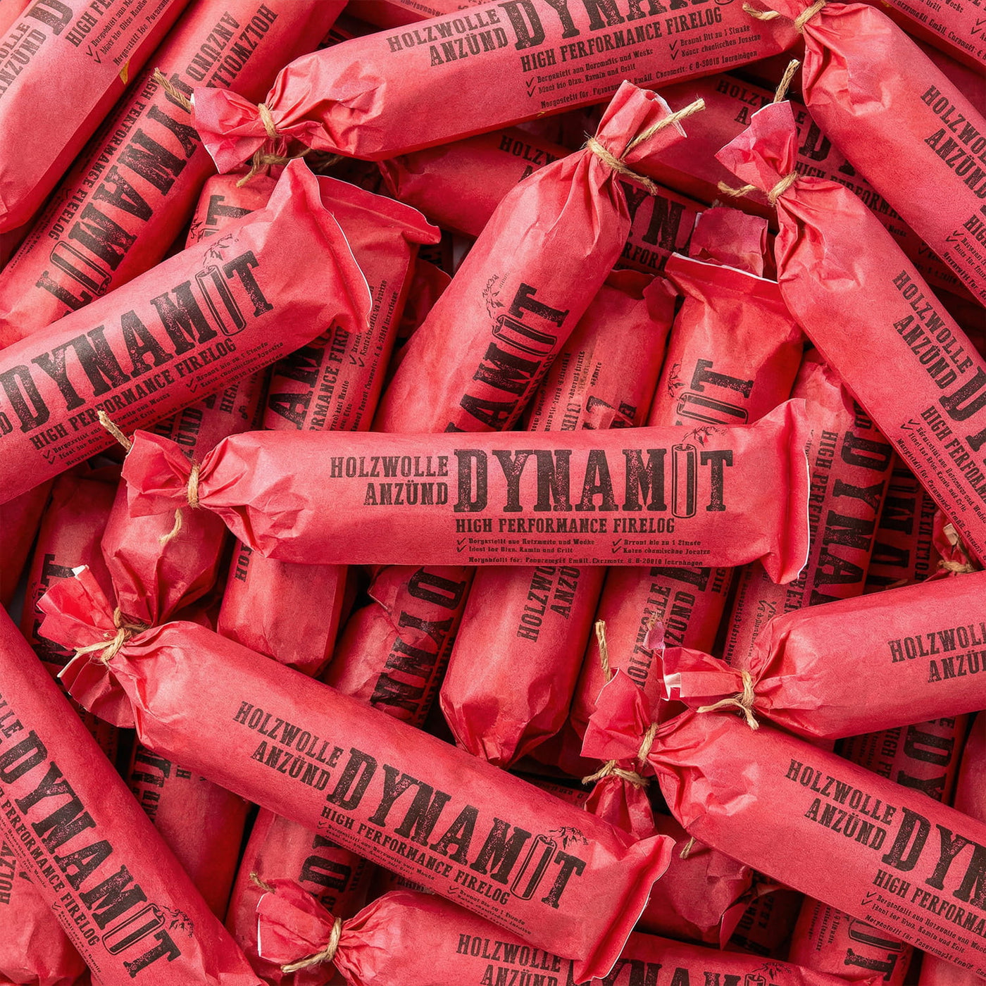 Holzwolle Anzünder in Dynamitoptik XXL, 12 Stück
