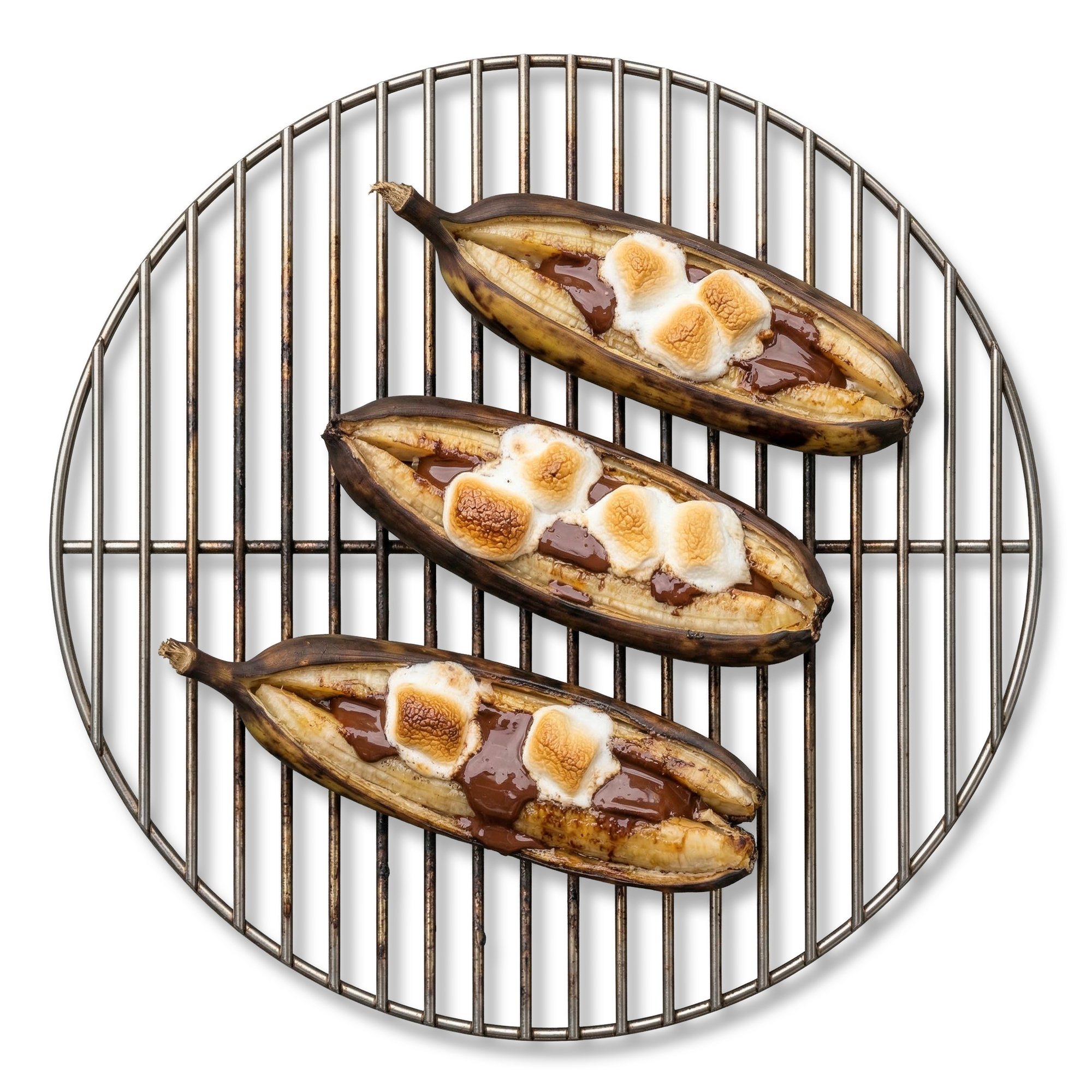Gegrillte Bananen mit Schokolade und Marshmallows