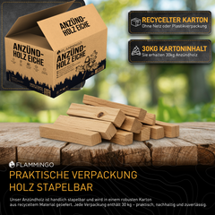 Flammingo® Anzündholz Eiche 16cm, 30kg Karton
