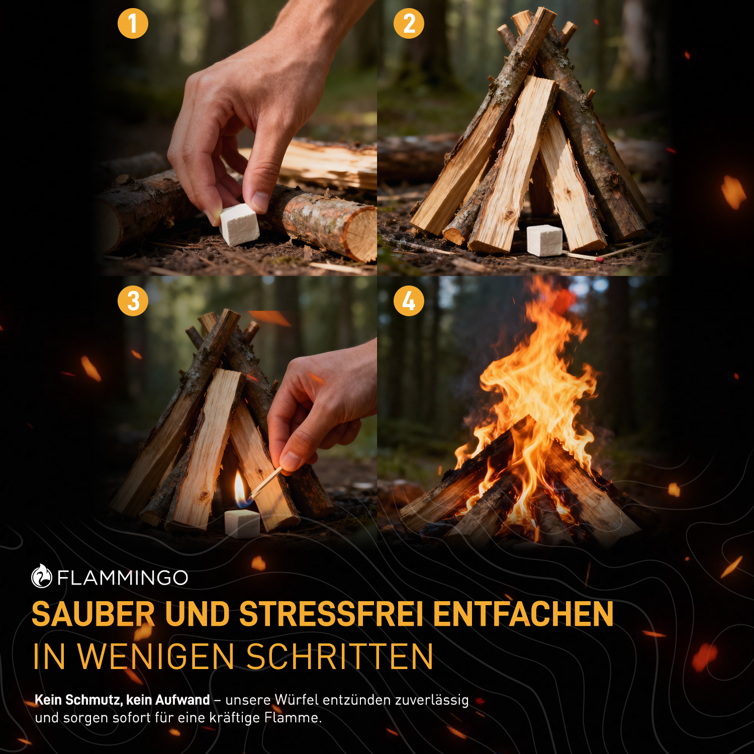 Anzündwürfel auf Kerosinbasis 24x48 Stück