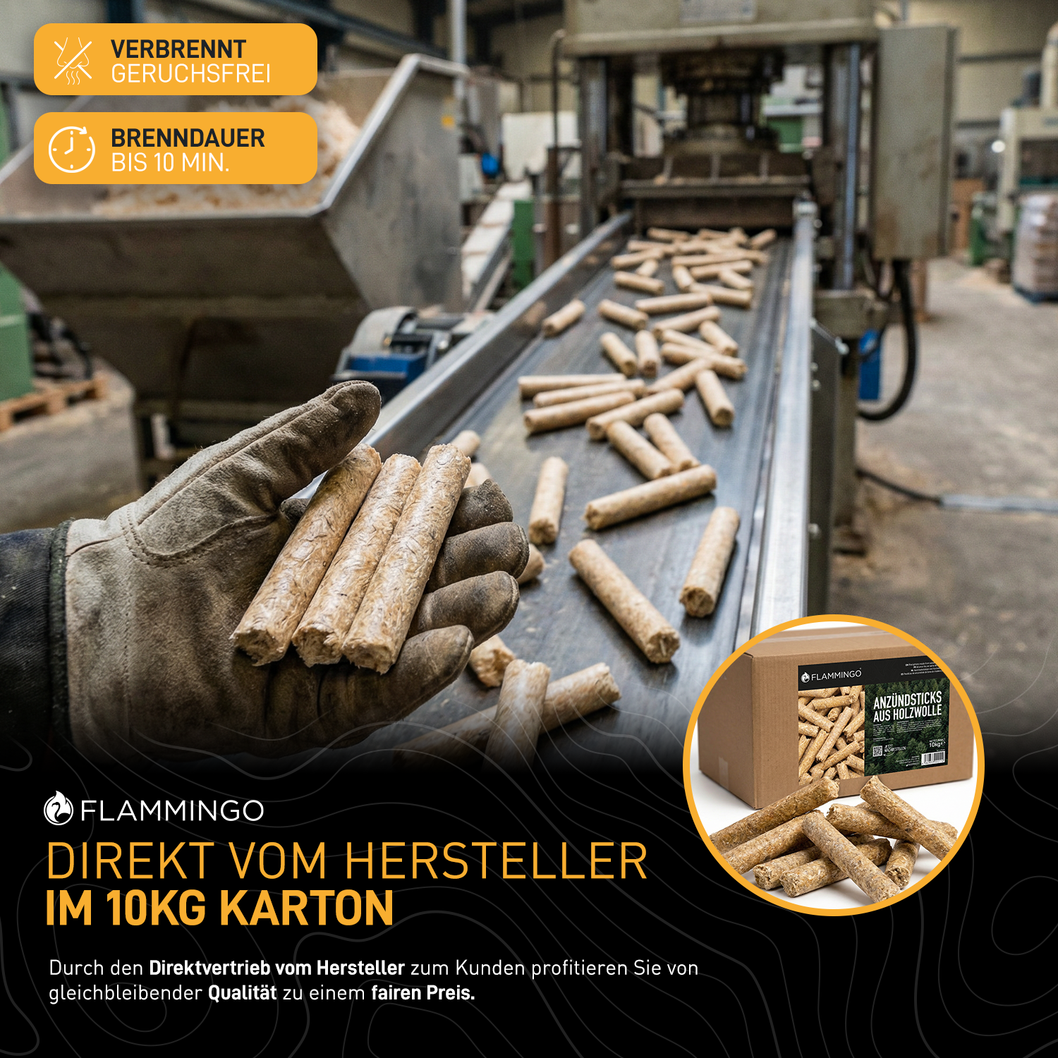 Mini Holzpresslinge  aus Holzwolle und Wachs 10 kg