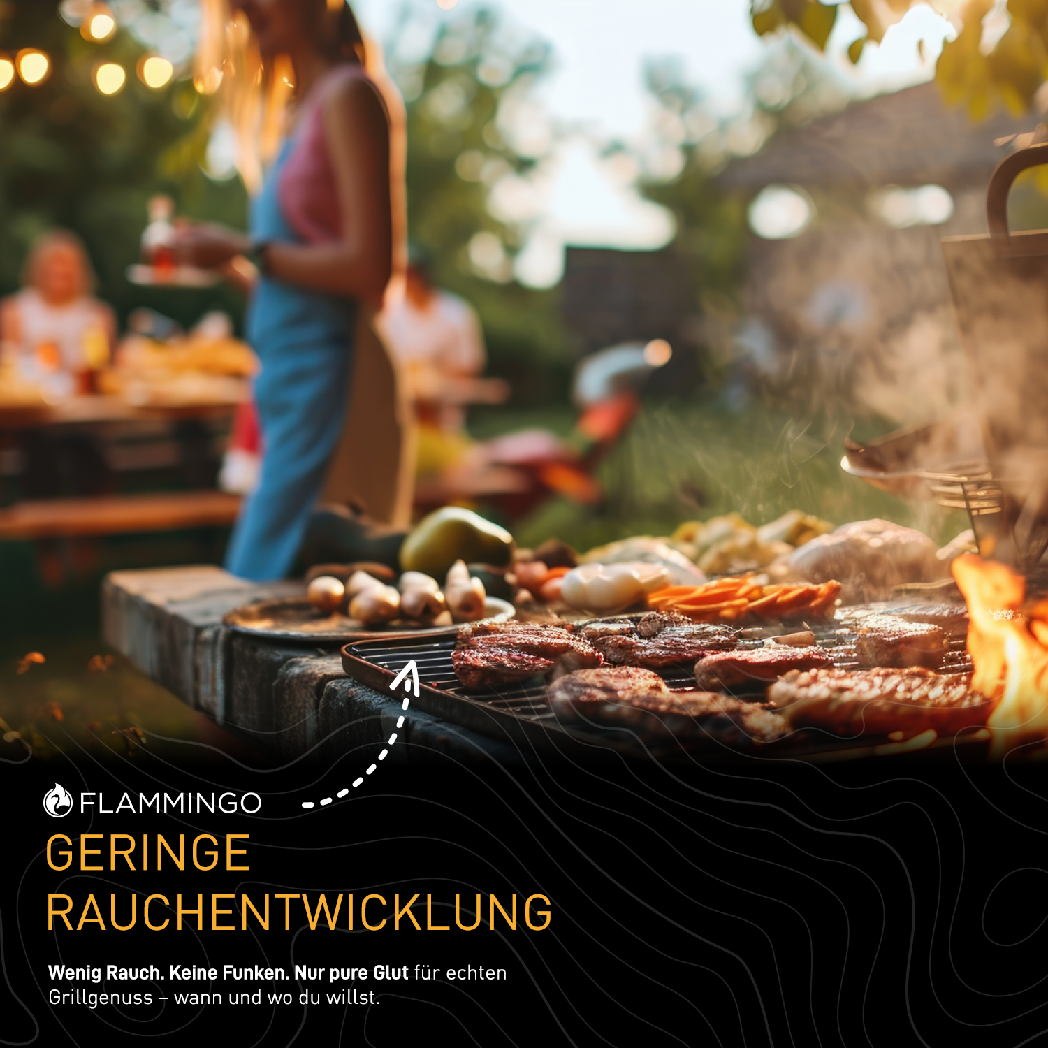 Flammingo® Grillkohle – 100% Natur-Holzkohle aus Hartholz